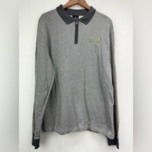 Colosseum size Large Men’s Gray UCLA Bruins 1/4 Zip Sweater Polo Shirt NWT